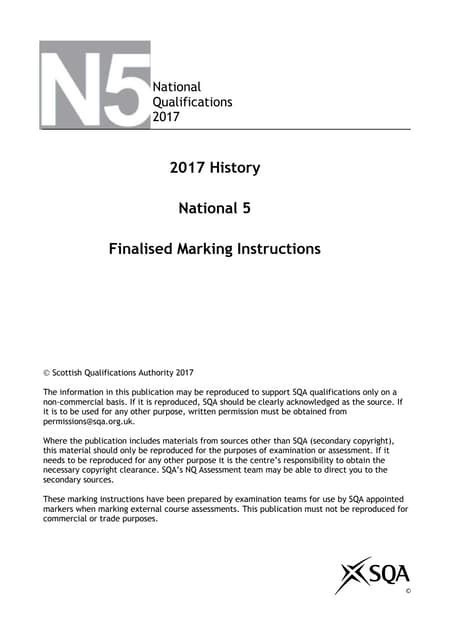 National 5 History Exam 2018 Marking Instructions Pdf National 5 History Exam 2018 Marking Instructions Pdf