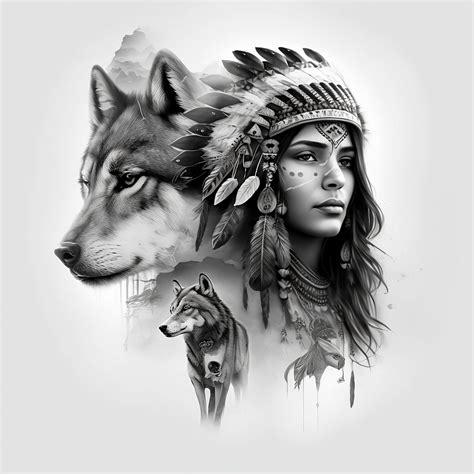 Native Wolf Tattoo Design Native Wolf Tattoo Design