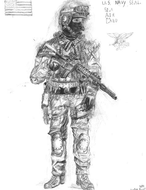 Navy Seal Art Drawing Drawing Skill