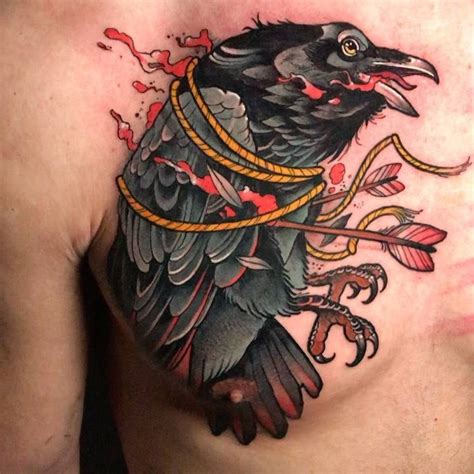 Neo Traditional Raven Tattoos Marty Boe Bearcat Tattoo