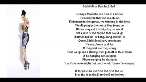 Nicki Minaj Bang Bang Verse Lyrics Its Me Jessie And Ari If They Test Me They Sorry