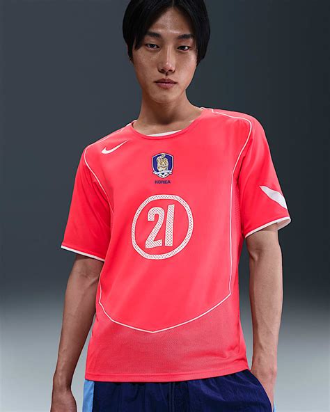Nike South Korea 2004 Re Issue Shirt With Ji Sung Park 21 Laser Crimson White White Mens Replica Pro Direct Soccer