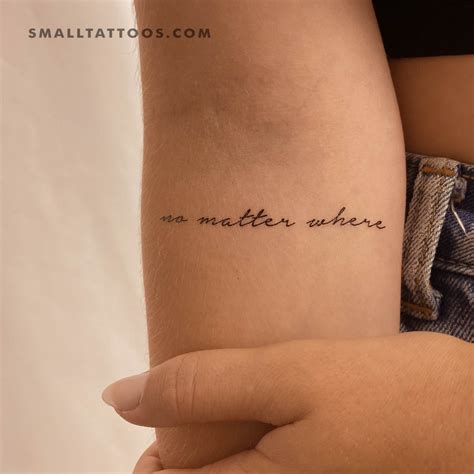 No Matter Where Temporary Tattoo Set Of 3 Small Tattoos