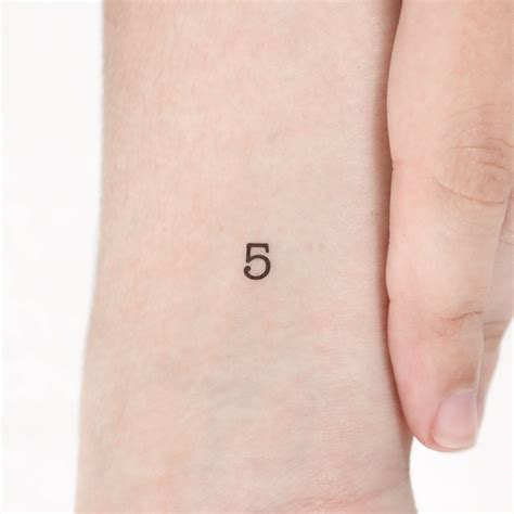 Number 5 Temporary Tattoo Set Of 3 Etsy