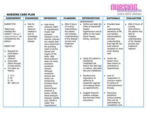 Nursing Care Plan Hypertension Pdf Nursing Crib