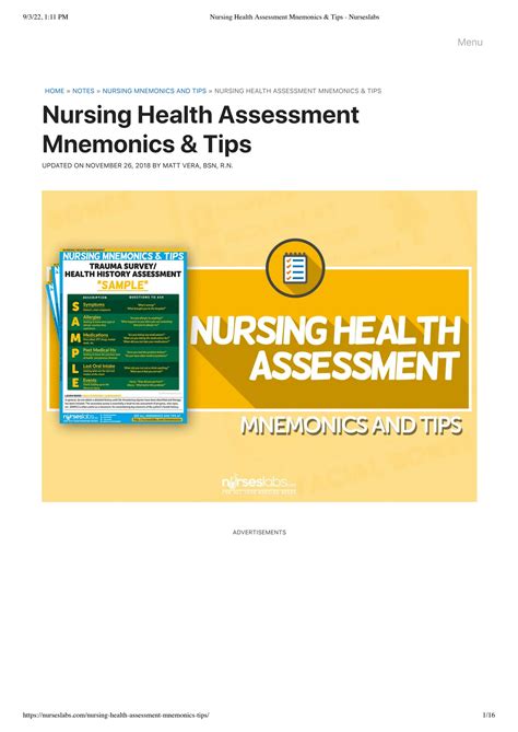 Nursing Health Assessment Mnemonics Tips Nurseslabs Nursing Health Assessment Mnemonics Tips Nurseslabs