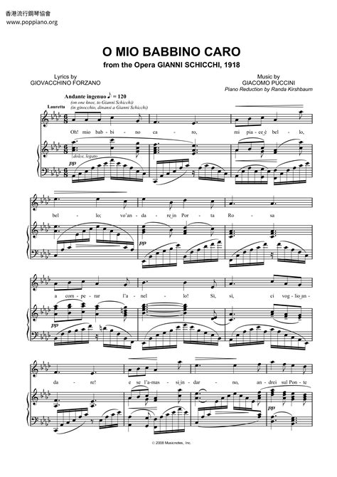 O Mio Babbino Caro Arranged For String Trio By Giacomo Puccini String Trio Digital Sheet