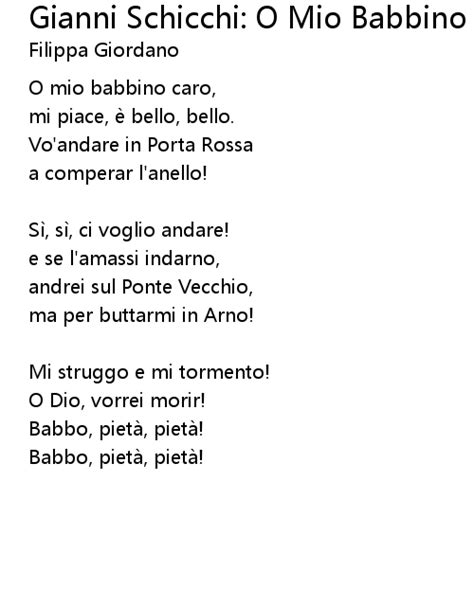 O Mio Babbino Caro Lyrics And Pronunciation Guide Youtube