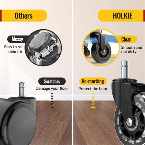 Office Chair Caster Wheels 11X22mm 10 Pack Pu Non Marking Wheels Holkieusa