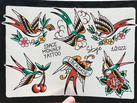 Old School Swallow Belly Tattoo By Lucky 7 Tattoos