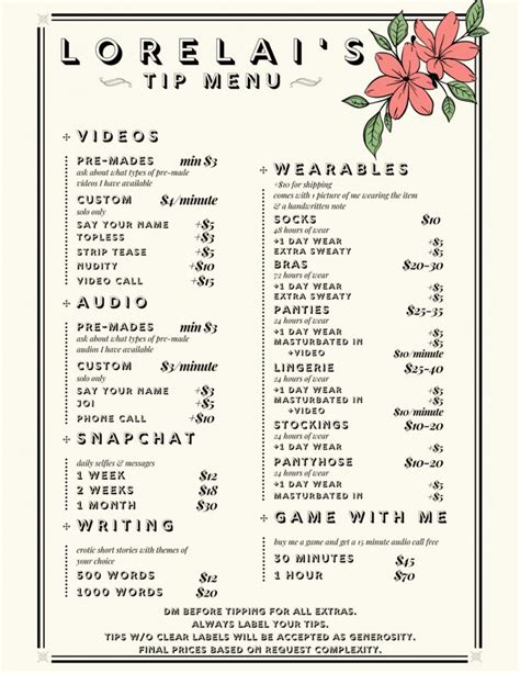 Onlyfans Menu How To Make The Perfect Tip Menu