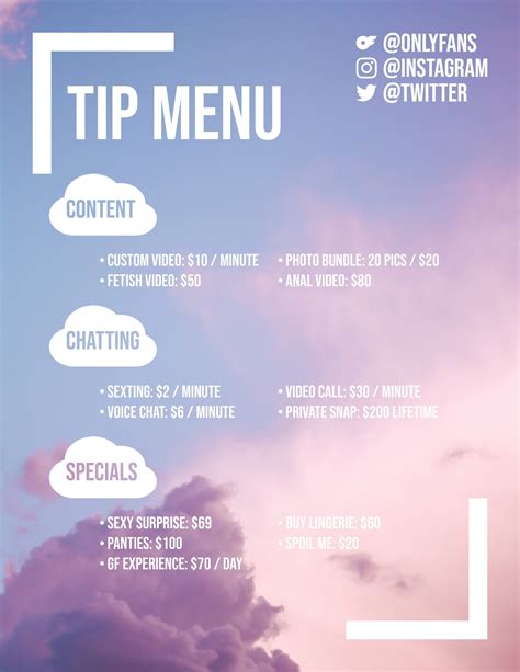 Onlyfans Tip Menu Divafluence