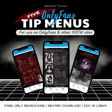 Onlyfans Tip Menu Gothic Theme 5 Menu Bundle Onlyfans Tip Menu Bundle Fansly Tip Menu Onlyfans