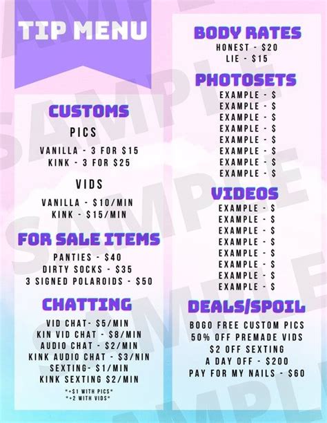 Onlyfans Tip Menu Ideas How To Get More Tips