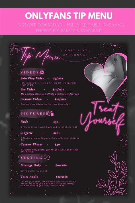 Onlyfans Tip Menus 5 Menu Bundle Pink Amp White Fansly Tip Menu Onlyfans Tip Menu Pink