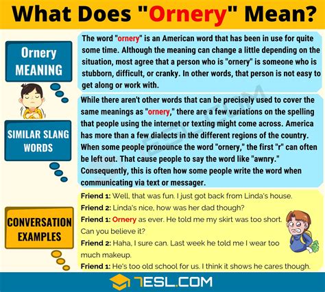 Ornery Meaning Origin And Examples 7Esl