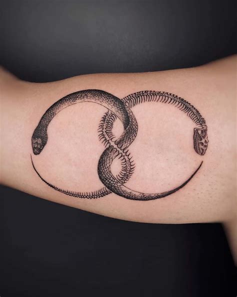 Ouroboros The Cycle Of Transformation This Powerful Ouroboros Tattoo Represents The Eternal Cycle Of Renewal Growth And Self Discovery The Serpent Eating Its Own Tail Is An Ancient Symbol Of