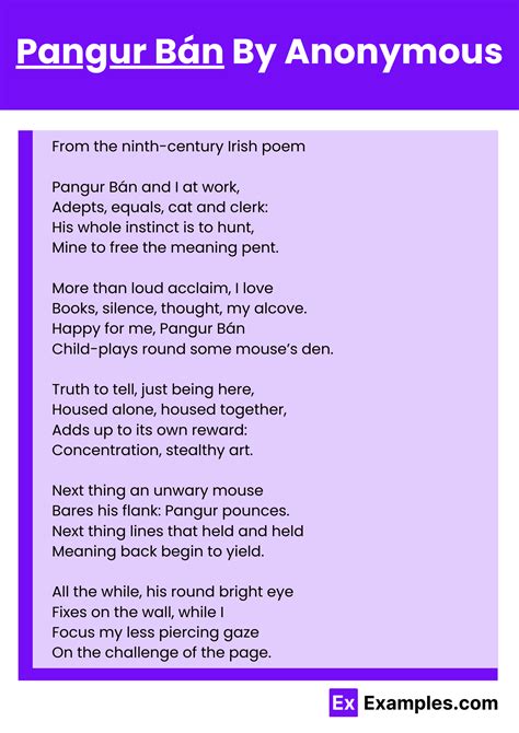 Pangur B N Poem By Anonymous To Download
