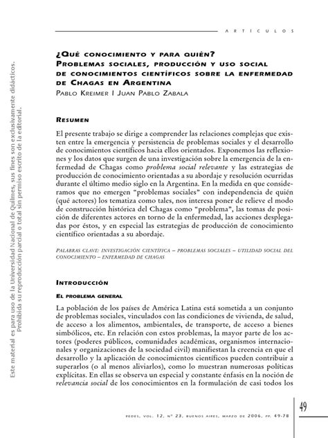 Pdf Kreimer Y Zabala Qu Conocimiento Y Para Qui N Dokumen Tips