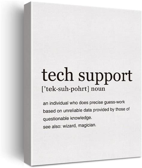 Phamte Tech Support Definition Wall Art Modern Minimalist Technical Support Definition Print Framed Canvas Painting Artwork For Home Bedroom Office Living Room Workplace Decor 11X14 Inch Amazon Ca Home