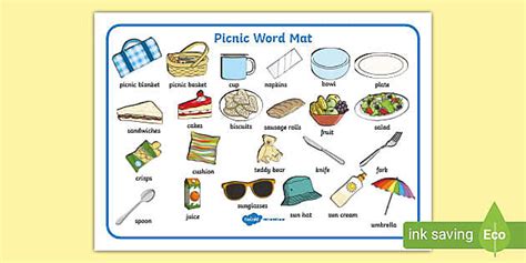 Picnic Word Mat