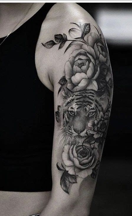 Pin By Christy Nielsen On Tattoo Flower Tattoo Shoulder Tiger Tattoo Shoulder Tattoos For Women