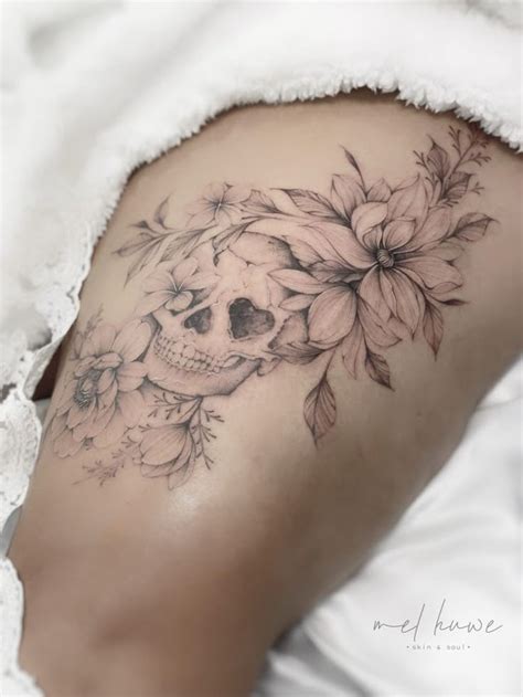 Pin By Scarlette Keeling On Random Feminine Skull Tattoos Pretty Skull Tattoos Floral Skull