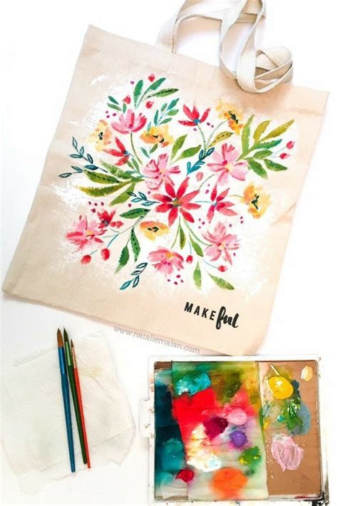 Pin By Sumiatimlg On Art Painting Floral Tote Bags Canvas Bag Diy Canvas Bag Design