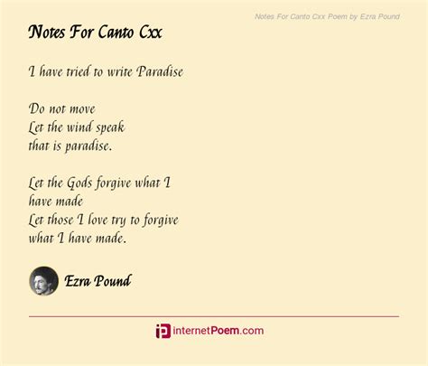 Poem Fragment Or Notes For Canto Cxx Ezra Pound R Poetry Poem Fragment Or Notes For Canto Cxx Ezra Pound R Poetry