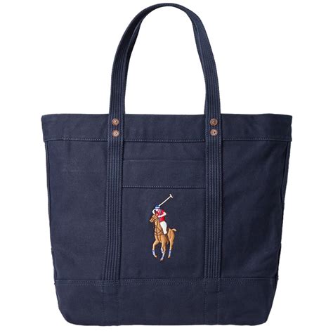 Polo Ralph Lauren Bags Polo By Ralph Lauren Navy And Natural Canvas And Burlap Carryall Tote