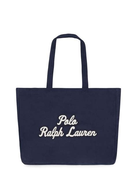 Polo Ralph Lauren Canvas Tote Bag Natural Navy Polo Ralph Lauren Canvas Tote Bag Natural Navy