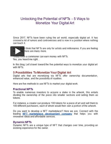 Ppt Unlocking The Potential Of Nfts 5 Ways To Monetize Your Digital Art Powerpoint