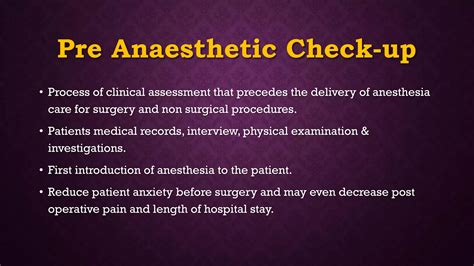 Pre Anaesthetic Pac Check Up Purpose Benefit And Report Pre Anaesthetic Pac Check Up Purpose Benefit And Report