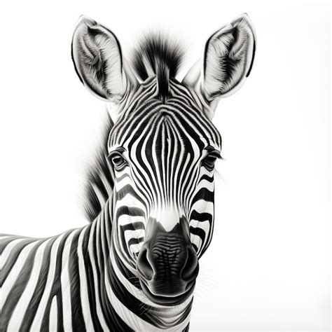 Premium Ai Image Realistic Zebra Portrait Tattoo Drawing With High Contrast