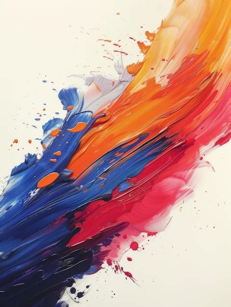 Premium Photo Vibrant Abstract Painting On White Canvas Generative Ai