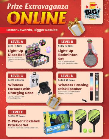 Prize Extravaganza Online Big Fundraising Ideas
