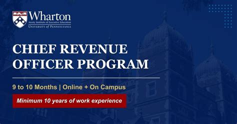 Program Preview Chief Revenue Officer Cro Program From Wharton Executive Education