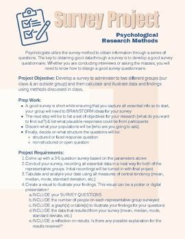 Psychology Research Methods Survey Project By Simply Secondary Social Studies