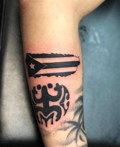 Puerto Rico Flag Tattoo Black