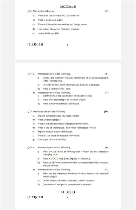 Q5 Attempt The Following A Define Sjr And Snip B What Is Mean By Imp