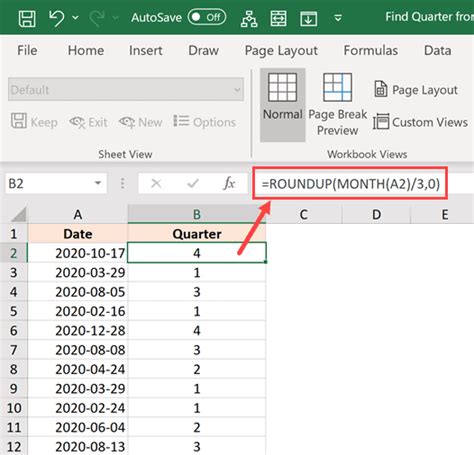Quarter Formula In Excel How To Calculate Quarter In Excel Excel Formulas Youtube