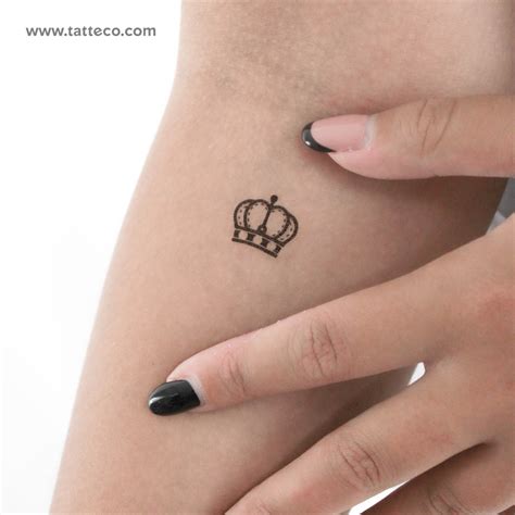 Queen Crown Temporary Tattoo Set Of 3 Tatteco
