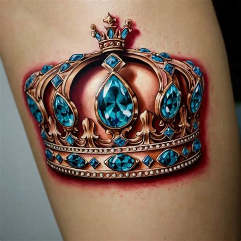 Queen With Crown Tattoo Realistic Portrait Tattoos