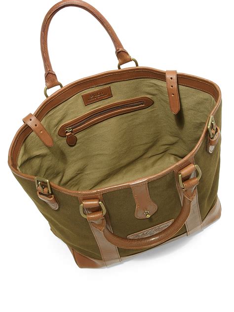 Ralph Lauren Polo Canvas Tote Bag In Green For Men Lyst