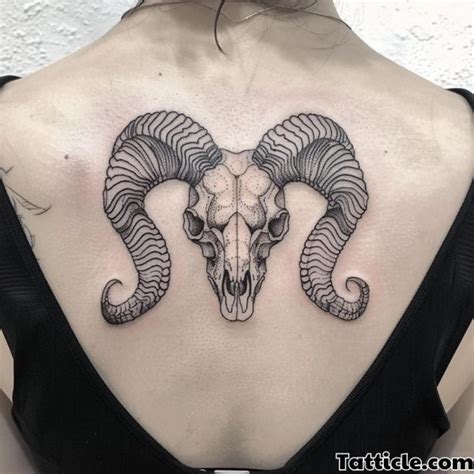 Ram Skull Tattoo Design