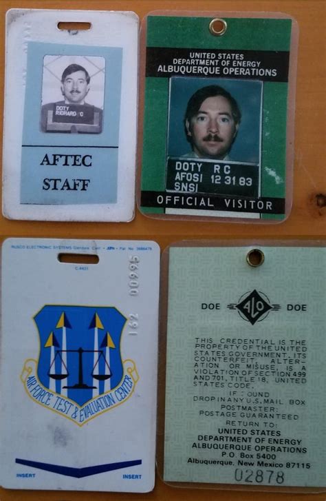 Rick Doty Area 51 Id Card Discussion R Area51