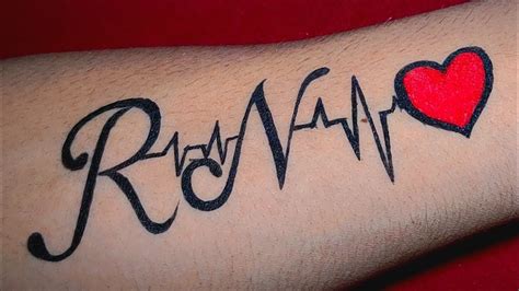 Rn Latter Tattoo How To Make R Love N Latter Tattoo Design Made By Pen