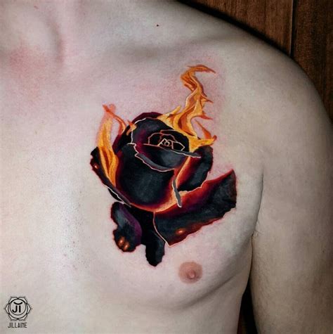 Rose Fire Tattoo