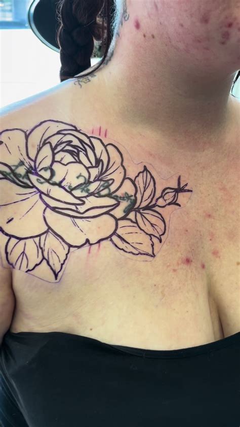 Rose Tattoo Chest Female Sold On Temu New Zealand Rose Tattoo Chest Female Sold On Temu New Zealand