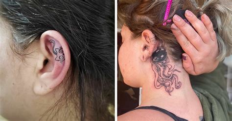 Saint John Nb Tattoos Art Stuffs Behind The Ear Buddies For This Mom And Daughter Pair Behind The Ear Tattoos Are So Popular Lately I Ve Done 5 In